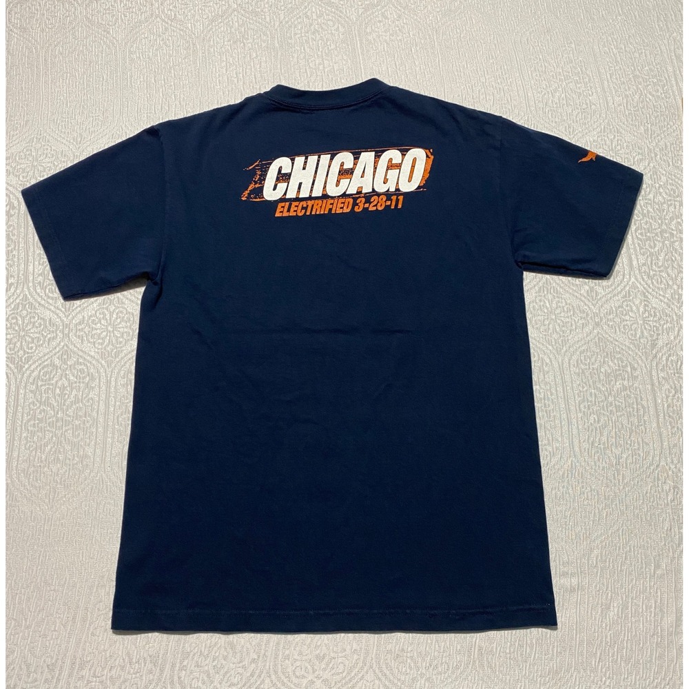 WWE Authentic The Rock Finally Chicago Electrified 2011 Navy Blue T-Shirt Mens L